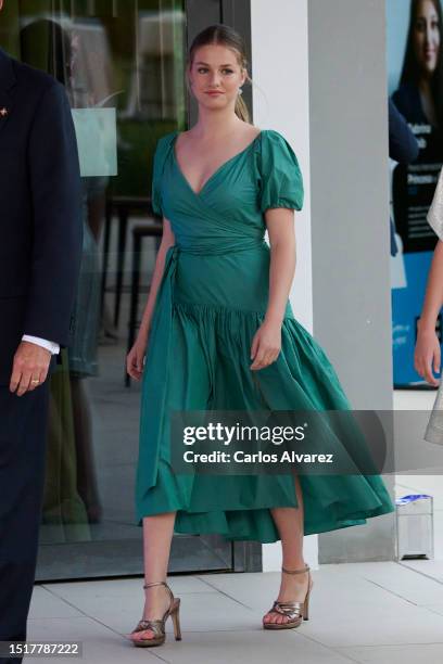 Crown Princess Leonor of Spain attends the 'Princesa de Girona' Foundation 2023 awards at the Camiral Caldes de Malavella Hotel on July 05, 2023 in...