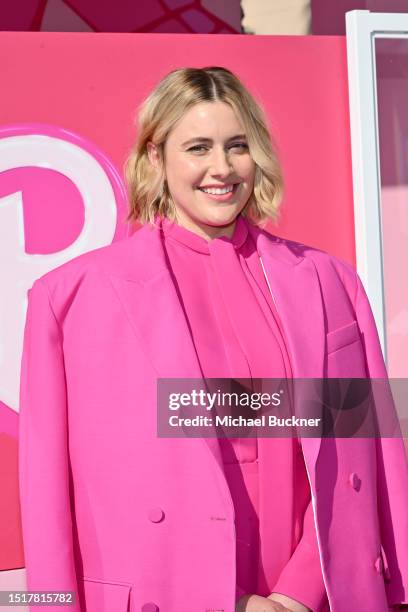 Greta Gerwig at the premiere of "Barbie" held at Shrine Auditorium and Expo Hall on July 9, 2023 in Los Angeles, California.