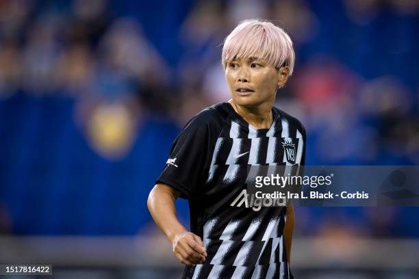 Nahomi Kawasumi of NJ/NY Gotham FC gets substituted in for her last match for MJ/NY Gotham FC in the second half of the National Women's Soccer...