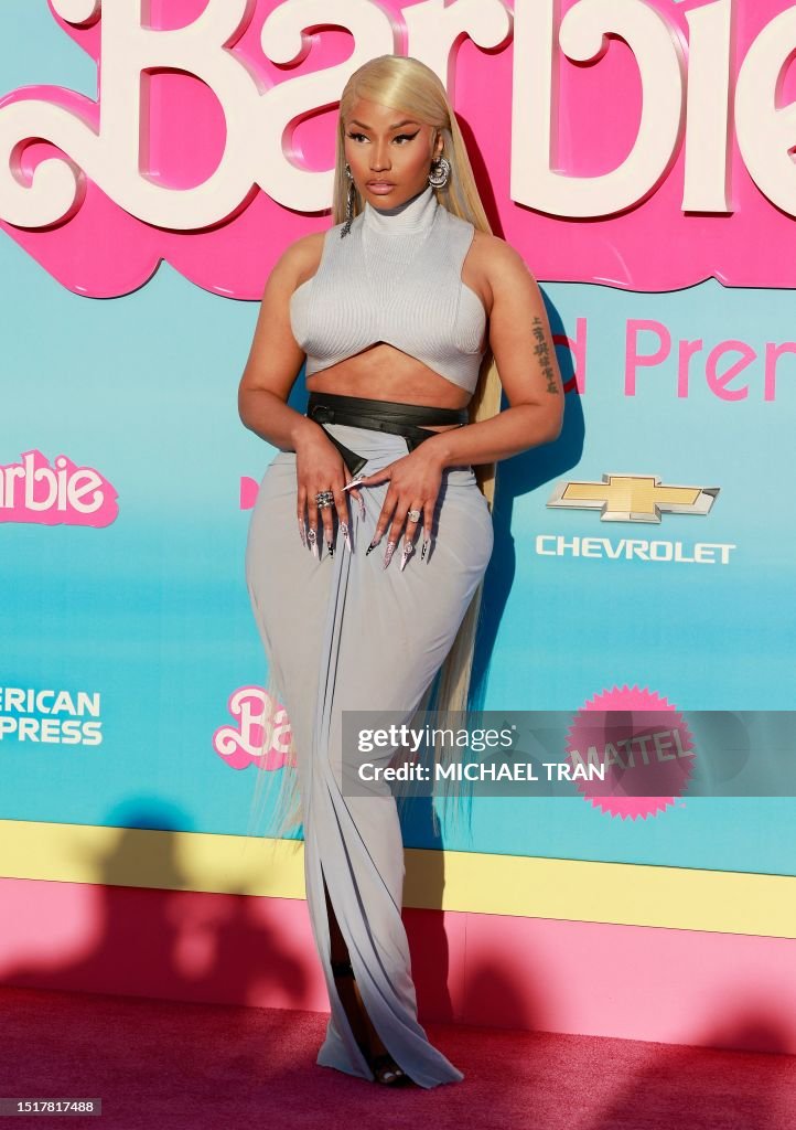 Barbie Star Rapper US rapper Nicki Minaj arrives for the world premiere of