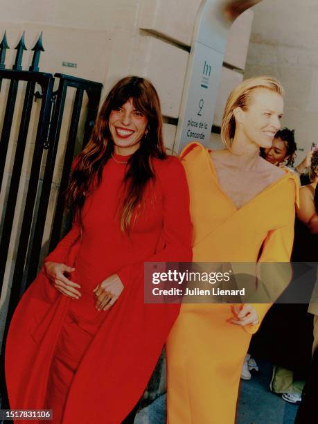 Lou Doillon and Eva Herzigova at Hotel de la Marine on July 05, 2023 in Paris, France.