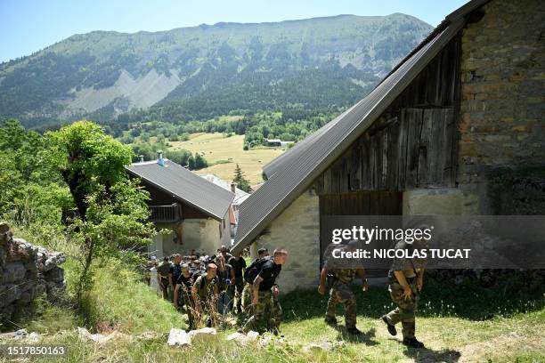 French gendarmes take part in a search operation for two-and-a-half-year-old Emile who is reported missing for two days, on July 10, 2023 in the...