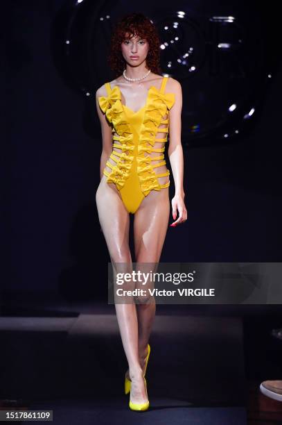 Model walks the runway during the Viktor and Rolf Haute Couture Fall/Winter 2023-2024 fashion show as part of the Paris Haute Couture Fashion Week on...