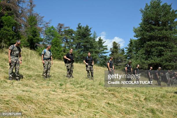French gendarmes take part in a search operation for two-and-a-half-year-old Emile who is reported missing for two days, on July 10, 2023 in the...