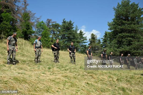 French gendarmes take part in a search operation for two-and-a-half-year-old Emile who is reported missing for two days, on July 10, 2023 in the...