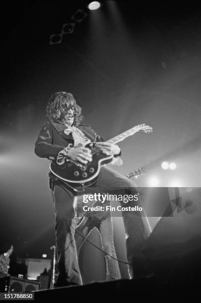 27th OCTOBER: Guitarist Joe Perry from Aerosmith performs live on stage at the Civic Center in Providence, Rhode Island, USA on 27th October 1975.
