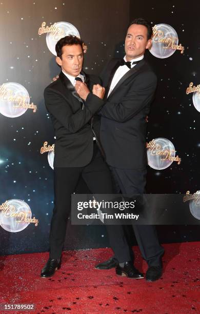 Bruno Tonioli and Craig Revel Horwood attend the launch of Strictly Come Dancing 2012 at BBC Television Centre on September 11, 2012 in London,...