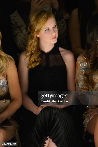 Madisen Beaty attends the Jenny Packham show during Spring 2013 Mercedes-Benz Fashion Week at The Studio Lincoln Center on September 11, 2012 in New...