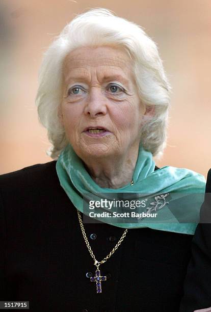 Frances Shand Kydd, the mother of the late Diana, Princess of Wales arrives at the Central Criminal Court, Old Bailey October 24, 2002 in London....
