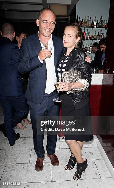 Dinos Chapman and Polly Morgan attend as Locanda Locatelli celebrates it's 10th Anniversary on September 11, 2012 in London, England.