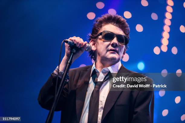 Shane MacGowan from The Pogues performs at L'Olympia on September 11, 2012 in Paris, France.