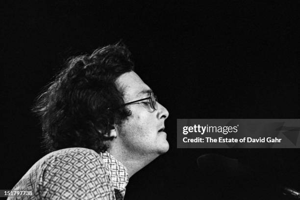 Singer songwriter and composer Randy Newman performs in February, 1973 for ABC-TV's In Concert series filmed at the Bananafish Theater in Brooklyn,...