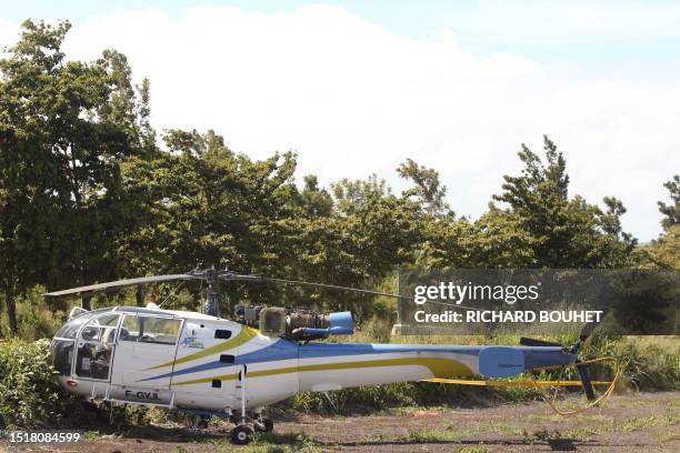 The helicopter hijacked for the escape from Domenjod jail of Juliano Verbard, jailed for sex attacks on children, sets on April 27, 2009 in...