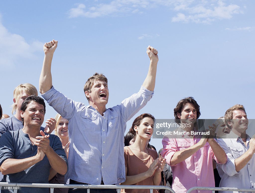 Cheering crowd