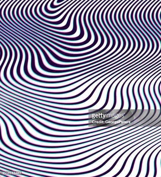 abstract background with rippled, wavy lines with glitch technique - op art stock illustrations