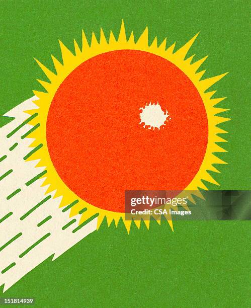 red sunburst - meteor weltall stock-grafiken, -clipart, -cartoons und -symbole