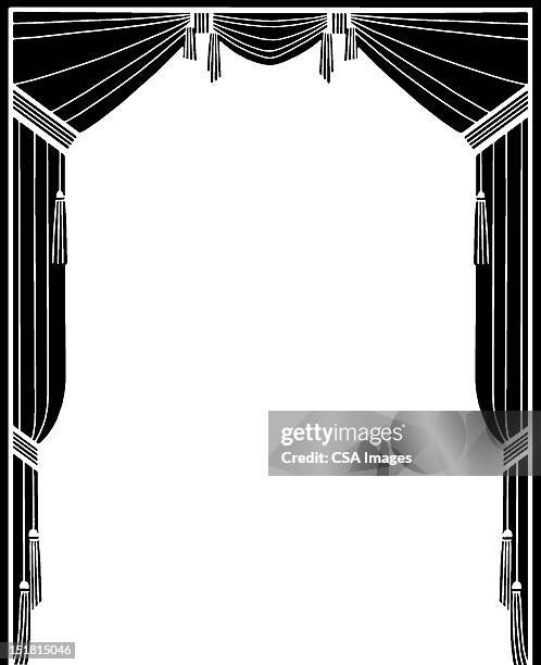 curtain frame - curtain stock illustrations