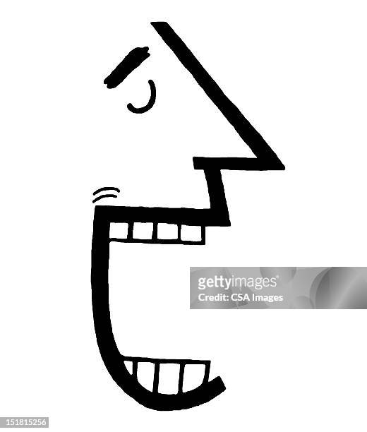 man with mouth open - human teeth stock illustrations