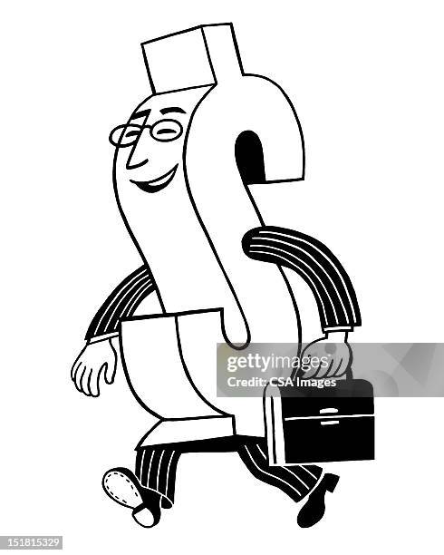 dollar walking - budget briefcase stock illustrations