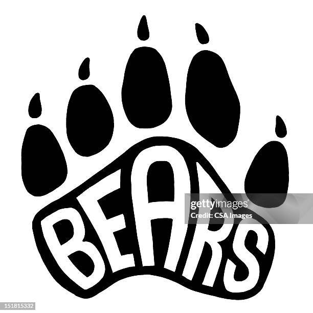 bears paw print - bear paw print stock-grafiken, -clipart, -cartoons und -symbole