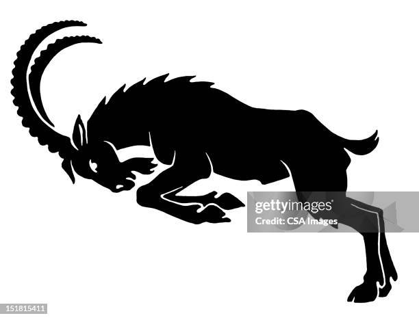 goat - steinbock erdzeichen stock-grafiken, -clipart, -cartoons und -symbole