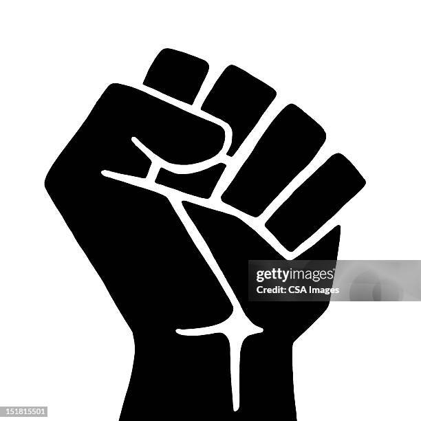 clenched fist - raised fist stock illustrations