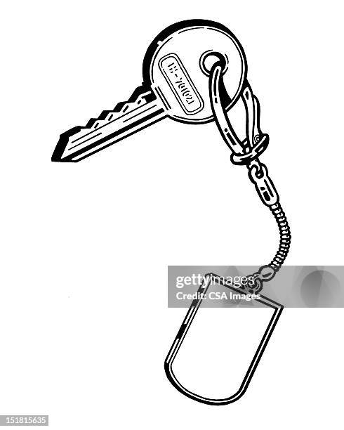 key on keychain - key fob stock illustrations