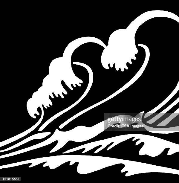 dark waves - waves crashing stock illustrations