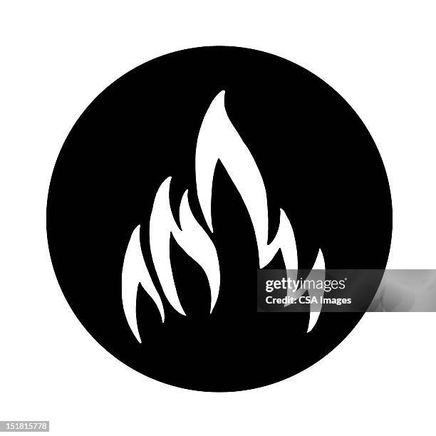 fire in circle - vegetable icon stock illustrations