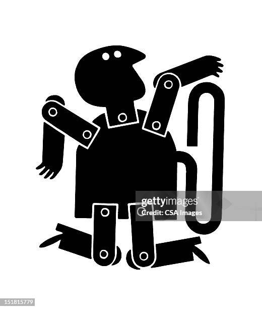 wind up man - puppet stock illustrations