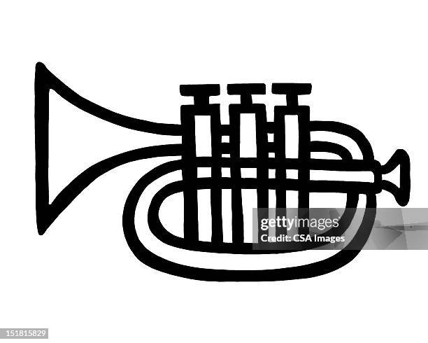 trumpet - wind instrument stock illustrations