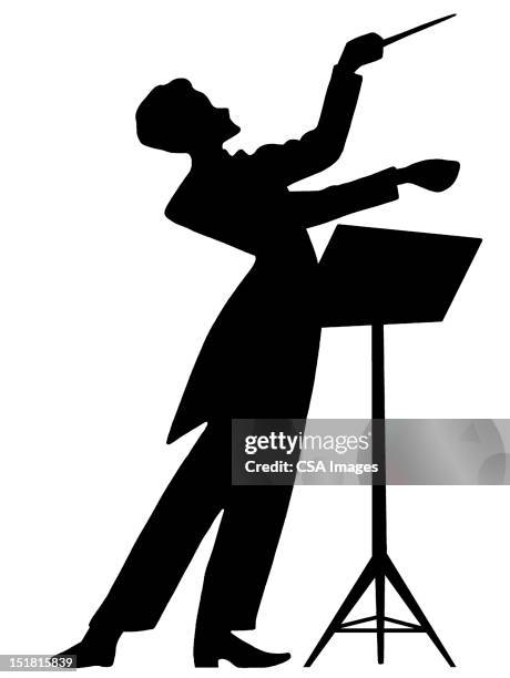 conductor at stand - dirigent stock-grafiken, -clipart, -cartoons und -symbole