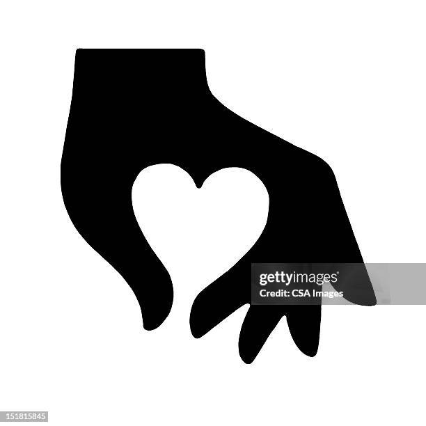 hand making heart - affectionate stock illustrations