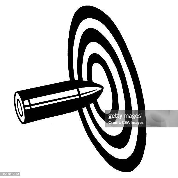 bullet hitting target bullseye - bullet stock illustrations