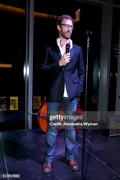 Actor Kris Holden-Ried speaks onstage at the FINCA Canada Fundraiser At TIFF 2012 during the Toronto International Film Festival on September 11,...