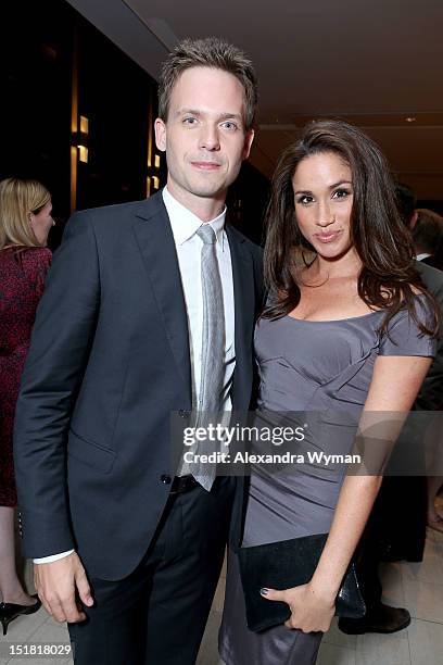 Actors Patrick J. Adams and Meghan Markle attend the FINCA Canada Fundraiser At TIFF 2012 during the Toronto International Film Festival on September...