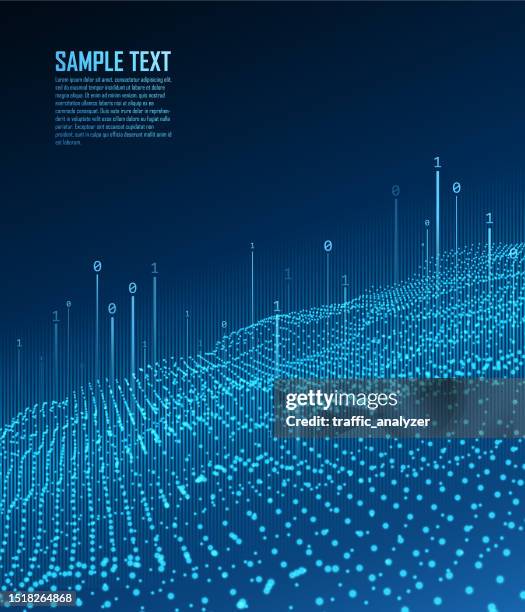 abstract technical landscape background - binary abstract stock illustrations