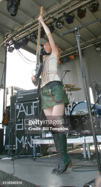 July 31: Melissa Auf der Maur of the band Auf Der Maur performing at the Curiousa Festival on Randall's Island, July 31, 2004 in New York City.