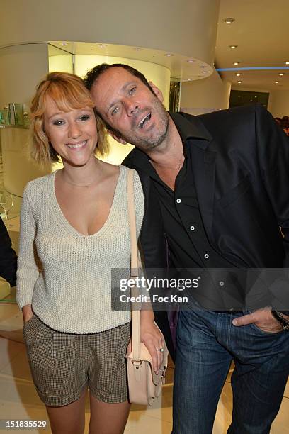 Actors Julia Livage and Christian Vadim attend the Vendanges Montaigne 2012 in the Courreges Shop at Avenue Montaigne on September 11, 2012 Paris,...