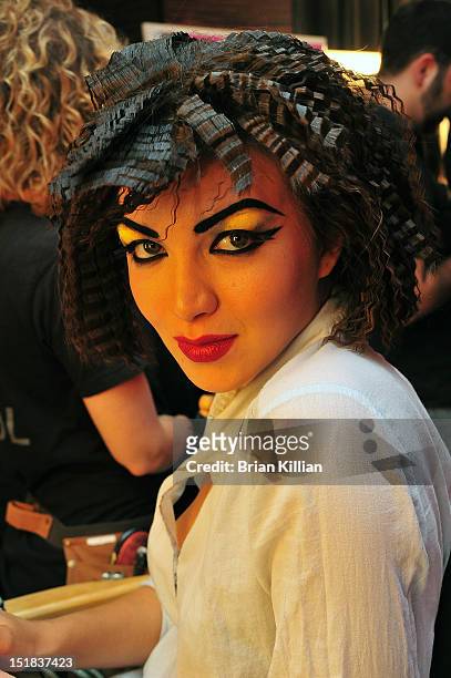 General view of atmosphere backstage at the Betsey Johnson show during Spring 2013 Mercedes-Benz Fashion Week at Espace on September 11, 2012 in New...