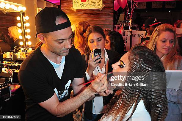 General view of atmosphere backstage at the Betsey Johnson show during Spring 2013 Mercedes-Benz Fashion Week at Espace on September 11, 2012 in New...