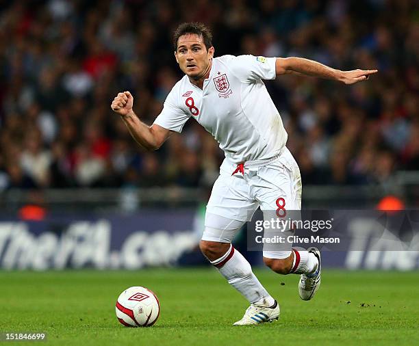 Frank Lampard of England in action during the FIFA 2014 World Cup Group H qualifying match between England and Ukraine at Wembley Stadium on...