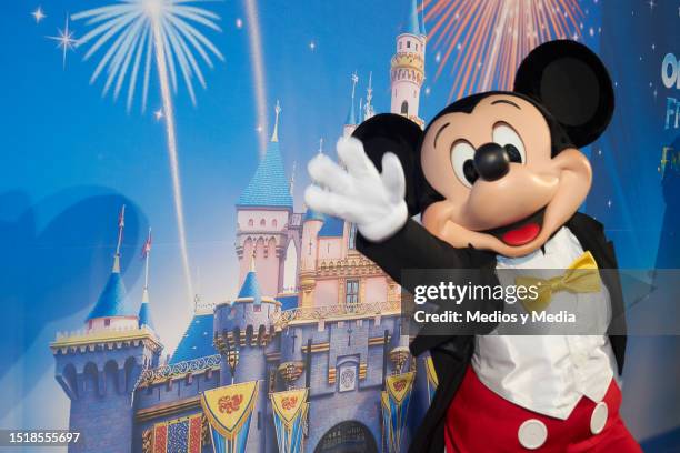 Mickey Mouse poses for a photo during a Disney On Ice red carpet at Auditorio Nacional on July 5, 2023 in Mexico City, Mexico.
