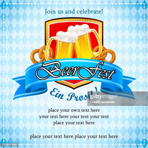 bildbanksillustrationer, clip art samt tecknat material och ikoner med beer festival beer party invitation 05 - banderoller