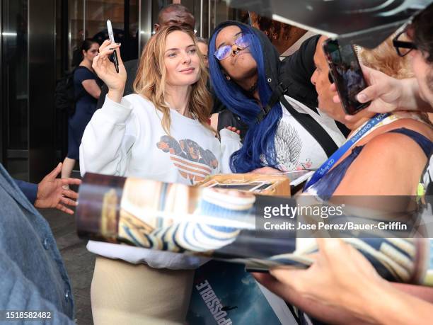 Rebecca Ferguson is seen outside the 'CBS Morning' show on July 10, 2023 in New York City.