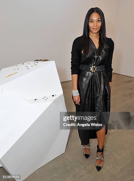 Designer Monique Pean attends the Monique Pean K'Atun Collection spring 2013 presentation during Mercedes-Benz Fashion Week on September 12, 2012 in...