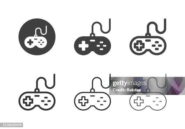 game controller icons - multi series - gaming station stock illustrations