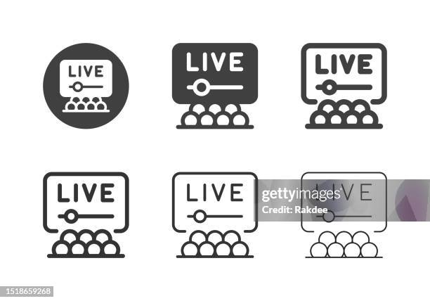ilustraciones, imágenes clip art, dibujos animados e iconos de stock de iconos de eventos en vivo - multi series - evento en vivo