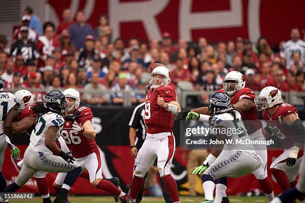 Arizona Cardinals QB John Skelton in action, passing vs Seattle Seahawks at University of Phoenix Stadium. Glendale, AZ 9/9/2012 CREDIT: John W....