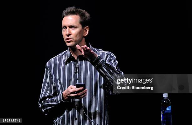 Scott Forstall, senior vice president of iPhone iOS Software at Apple Inc., speaks during an event in San Francisco, California, U.S., on Wednesday,...